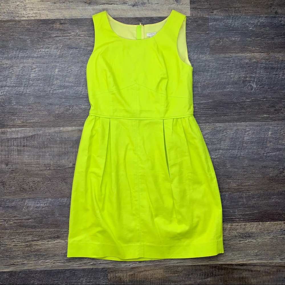 NWT J.Crew Fluorescent yellow sleeveless dress